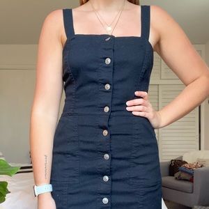 Black overall dress